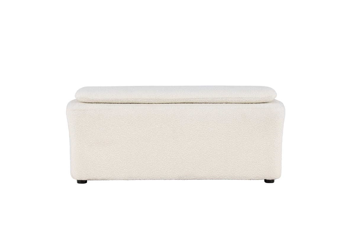 Puff LAUREL 52.94X82.53X65.5 teddy blanco (reserva en stock 25-02-2025)