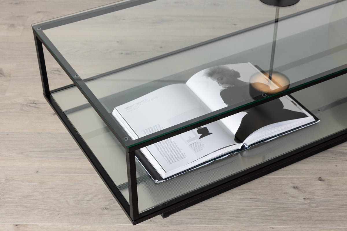 Mesa de centro transparente 37,5 x 60 x 130 cm