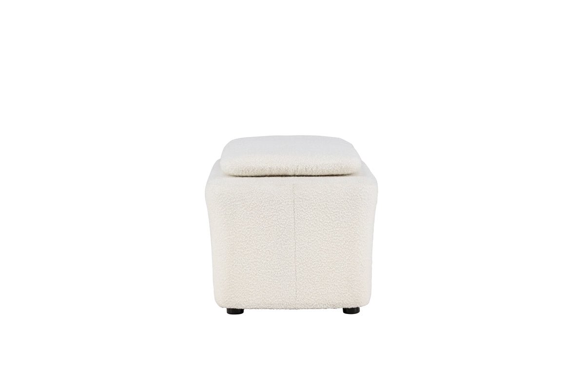 Puff LAUREL 52.94X82.53X65.5 teddy blanco (reserva en stock 25-02-2025)