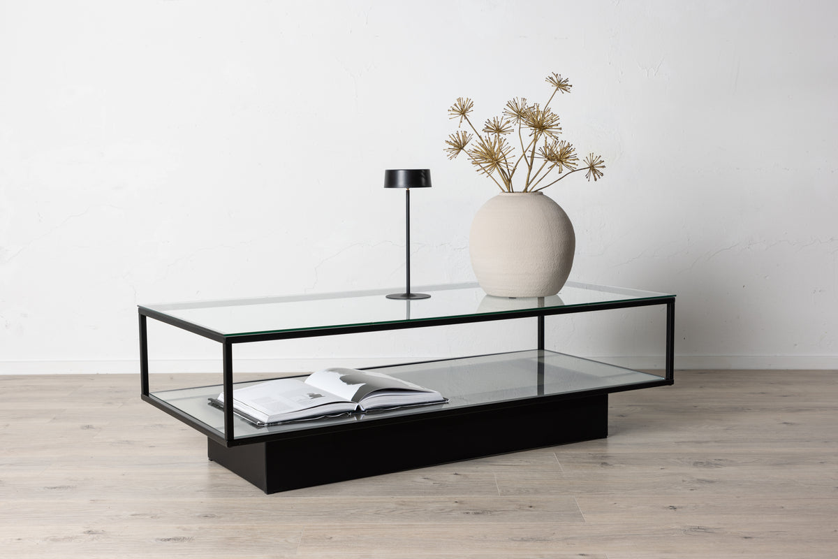 Mesa de centro transparente 37,5 x 60 x 130 cm