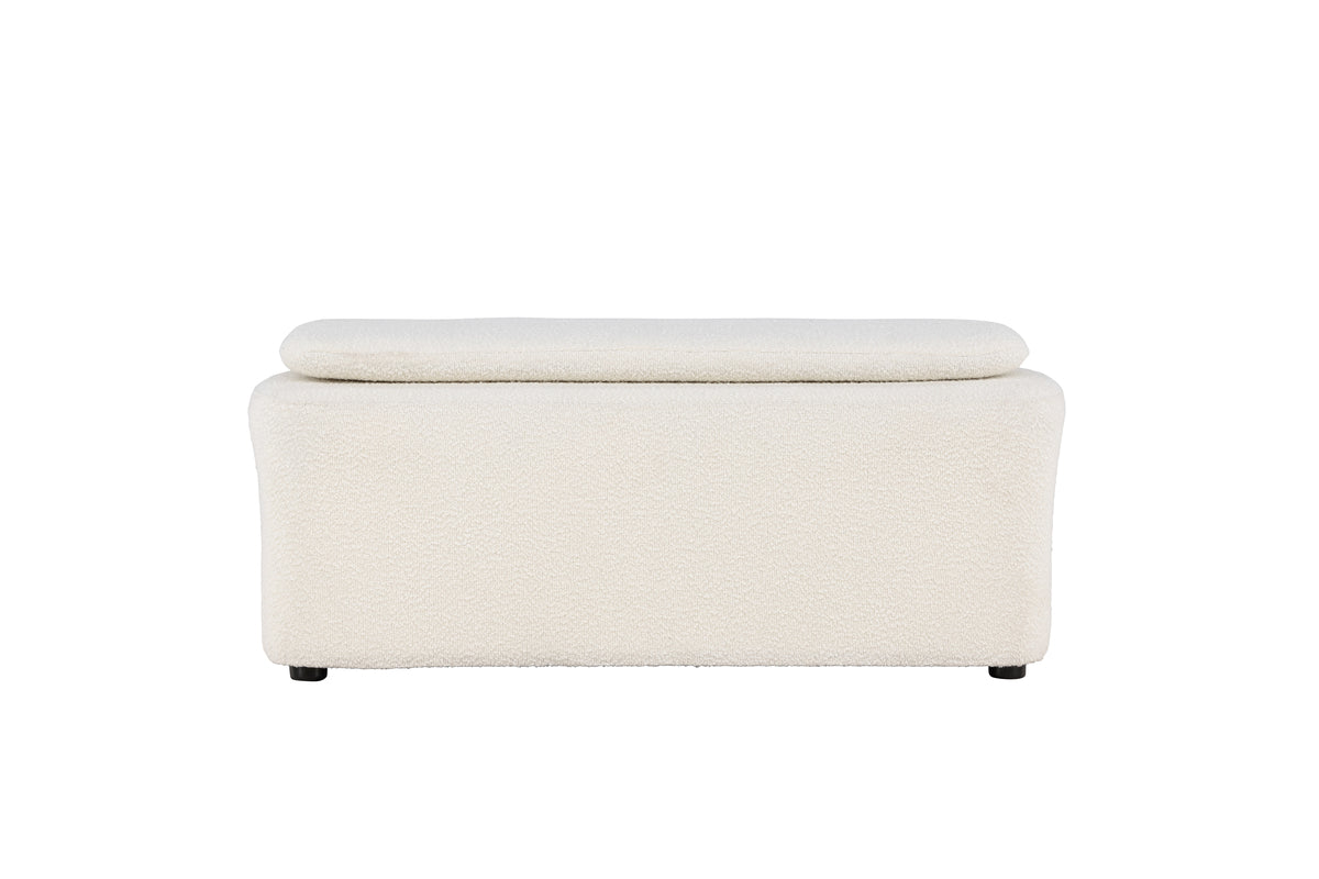 Puff LAUREL 52.94X82.53X65.5 teddy blanco (reserva en stock 25-02-2025)