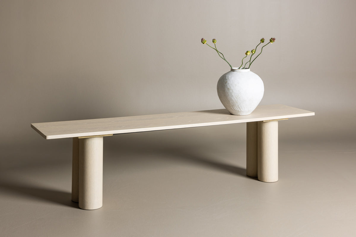 Banco ROOT 180x40x45 Cm Enlucido blanco