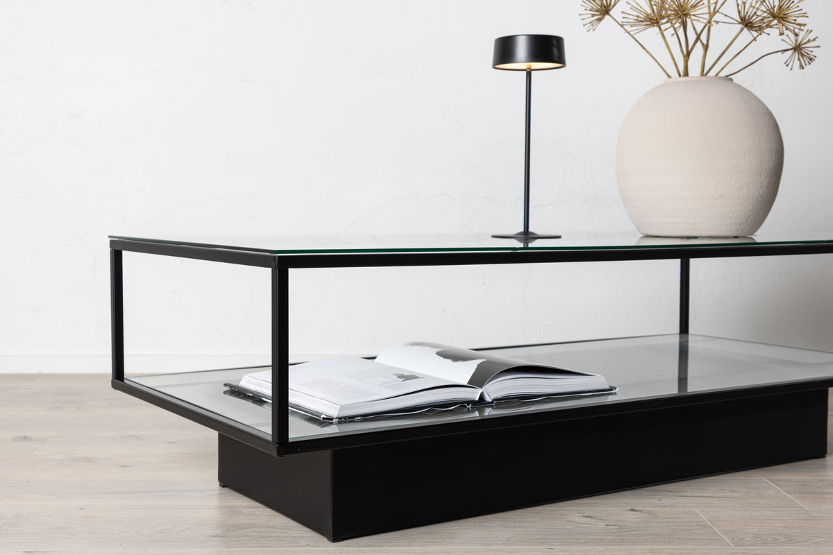 Mesa de centro transparente 37,5 x 60 x 130 cm