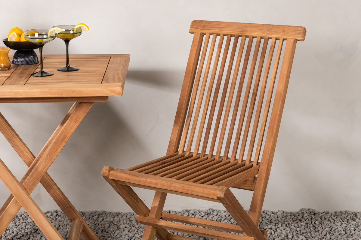 KENYA Rectangular Dining Table 70x70 Natural + Dining Chairs 2-Pack Natural