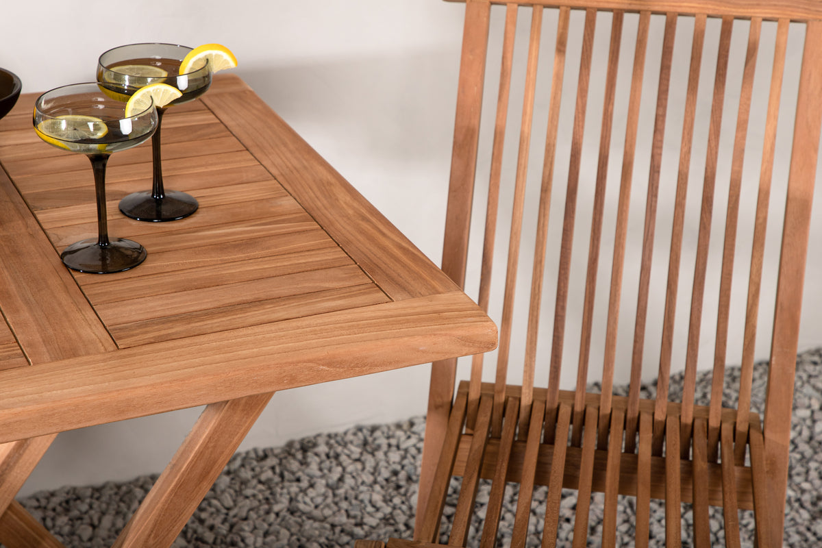 KENYA Rectangular Dining Table 70x70 Natural + Dining Chairs 2-Pack Natural