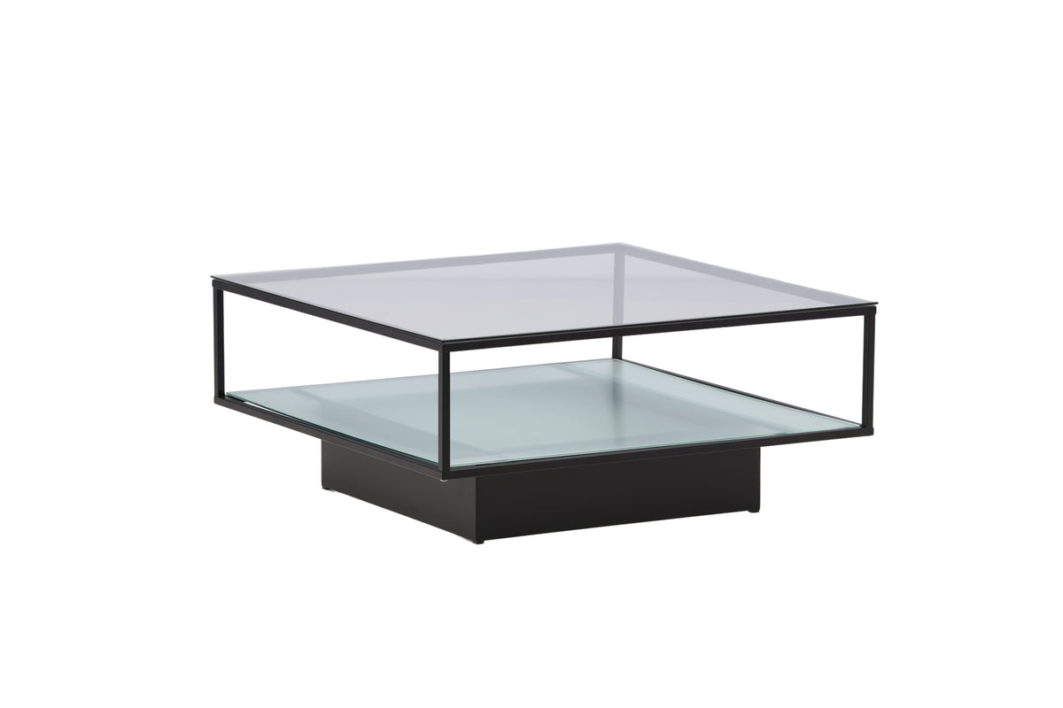 Mesa de centro transparente 90 X 90 Negro