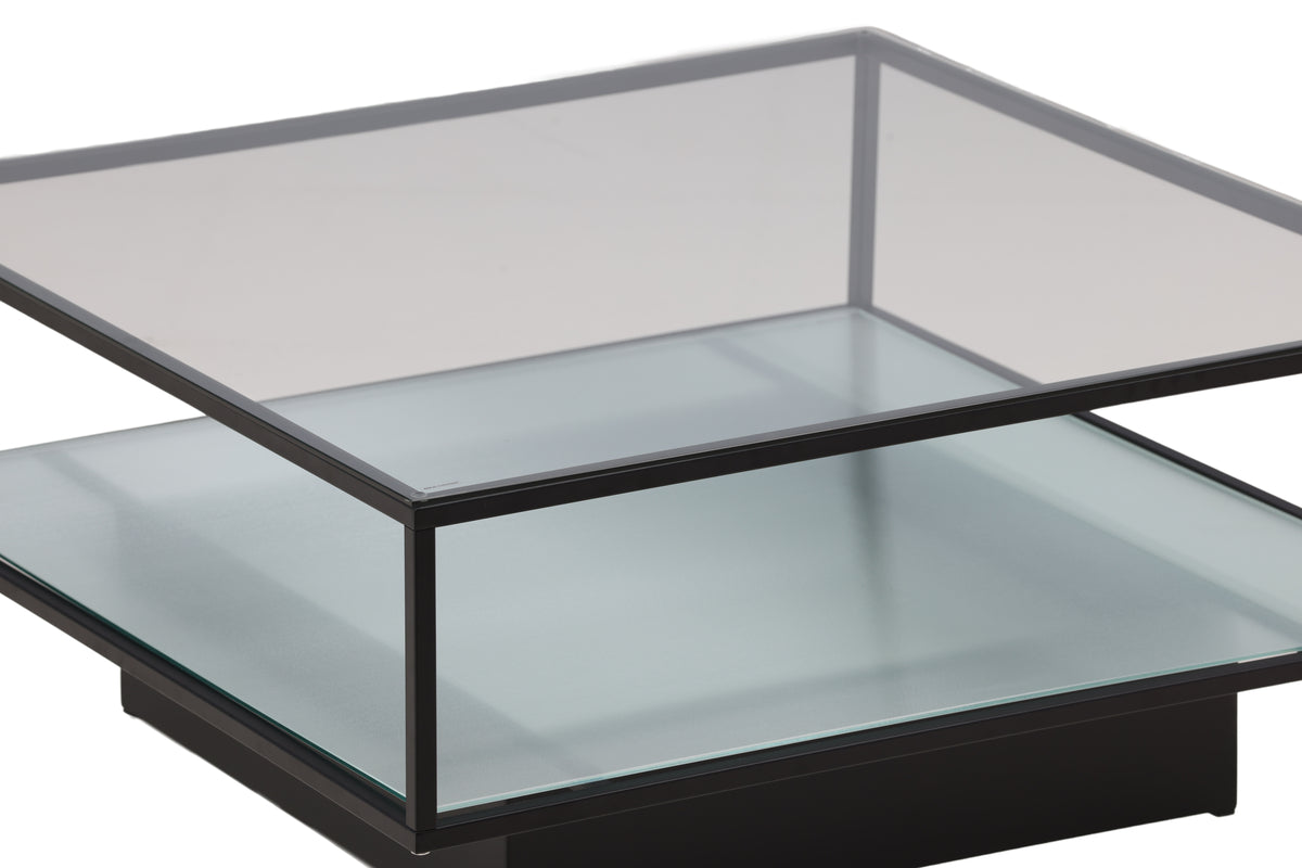 Mesa de centro transparente 90 X 90 Negro